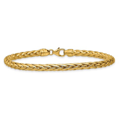 14K Gelbgold Poliert Weizen Gliederarmband