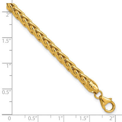 14K Gelbgold Poliert Weizen Gliederarmband
