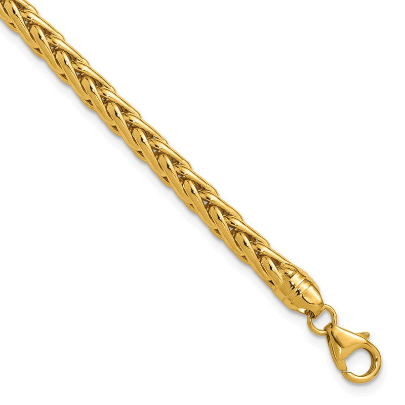 14K Gelbgold Poliert Weizen Gliederarmband