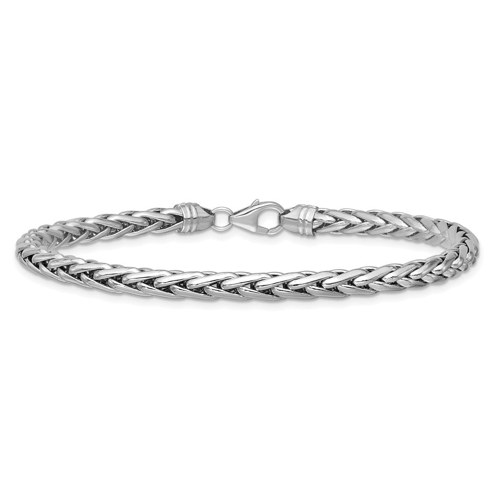 14K Weißgold Weiß Poliert Weizen Gliederarmband