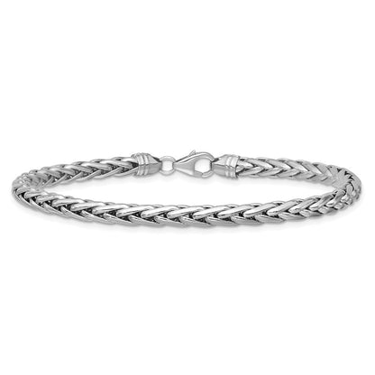 14K Weißgold Weiß Poliert Weizen Gliederarmband