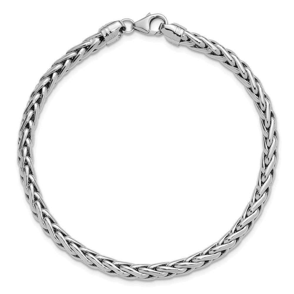14K Weißgold Weiß Poliert Weizen Gliederarmband