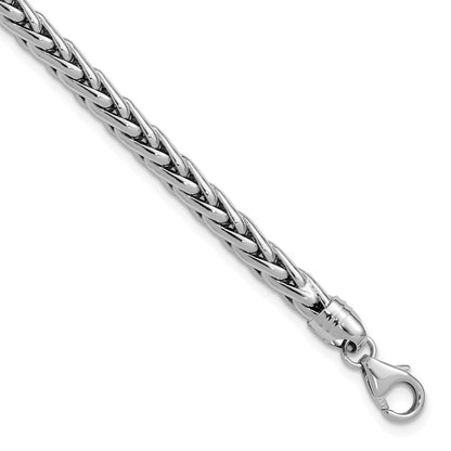 14K Weißgold Weiß Poliert Weizen Gliederarmband