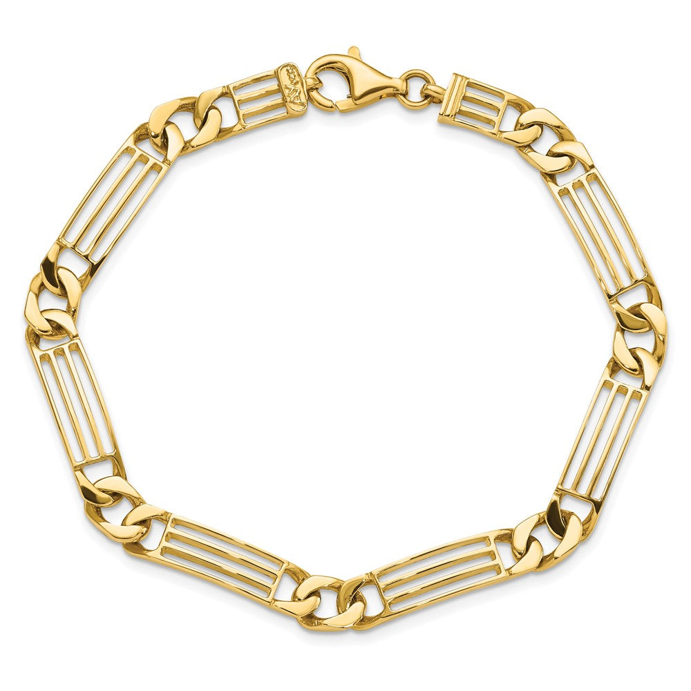 8.5 Zoll 14K Poliert Glieder Armband