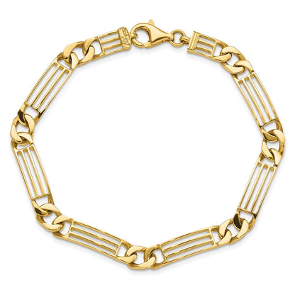 8.5 Zoll 14K Poliert Glieder Armband