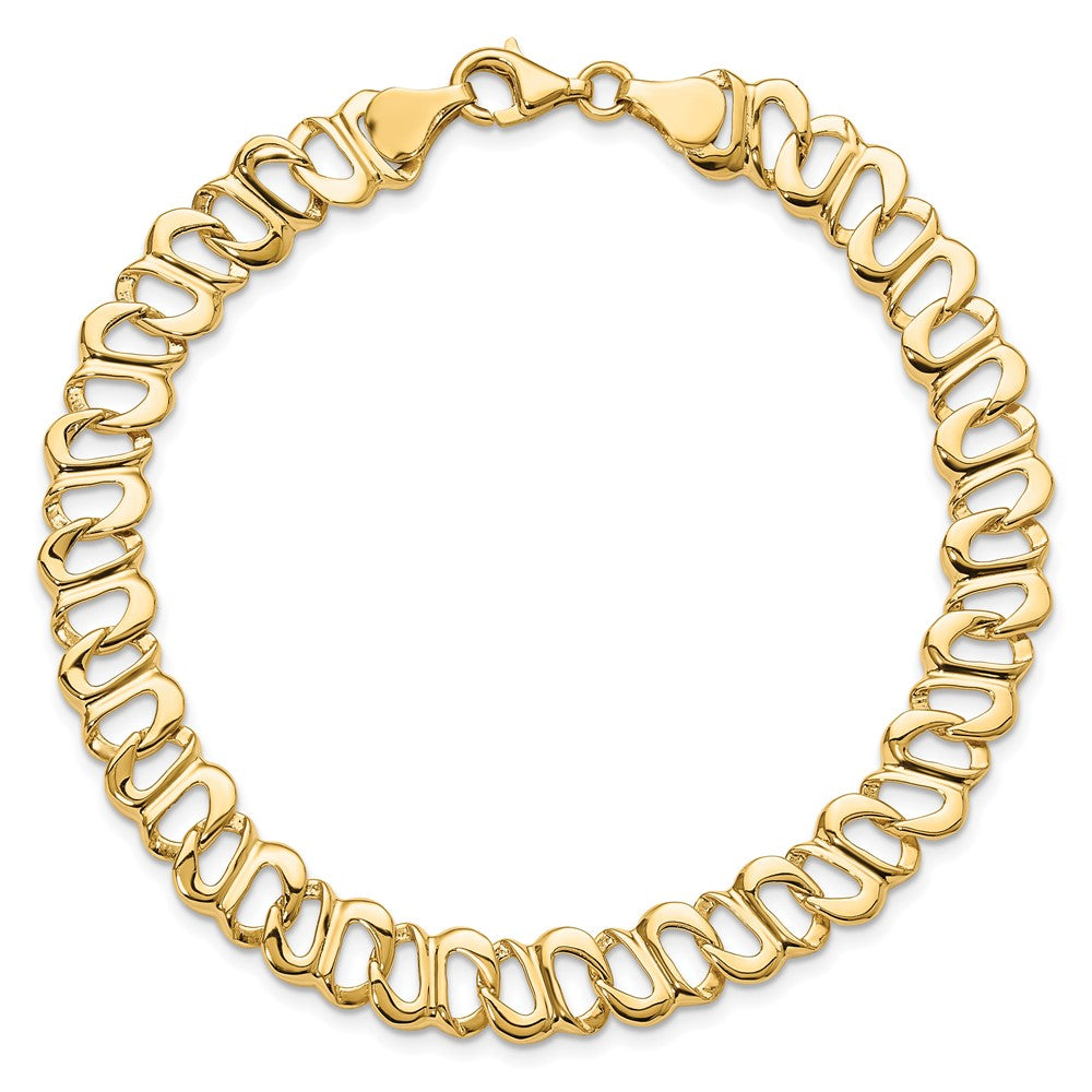 8.75 Zoll 14K Poliert Fantasieglieder Armband