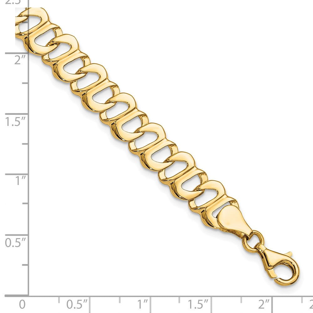 8.75 Zoll 14K Poliert Fantasieglieder Armband