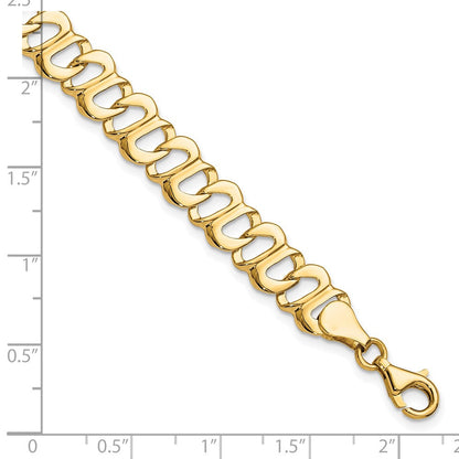 8.75 Zoll 14K Poliert Fantasieglieder Armband