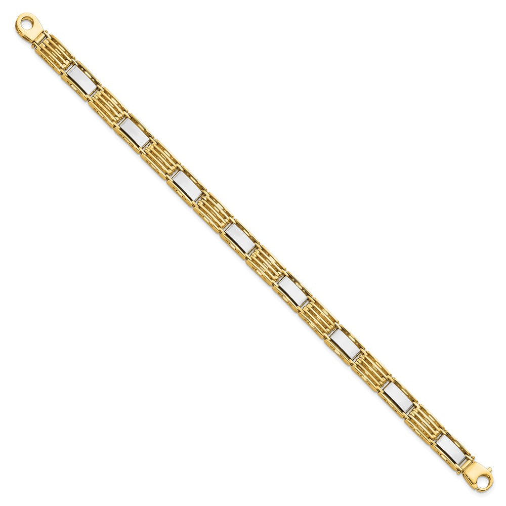 8.5 Zoll 14K Bicolor Hoch Poliert 8.5 Zoll Herren Glieder Armband