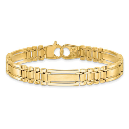 8.5 Zoll 14K Poliert und Satiniert 8.5 Zoll Herren Glieder Armband