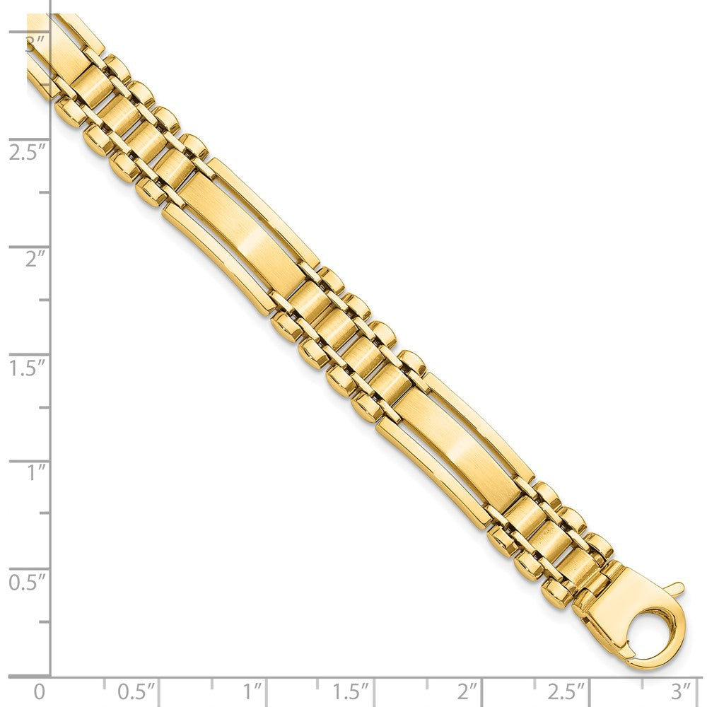 8.5 Zoll 14K Poliert und Satiniert 8.5 Zoll Herren Glieder Armband