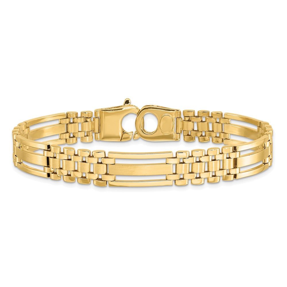 8.75 Zoll 14K Poliert und Satiniert 8.75 Zoll Herren Glieder Armband