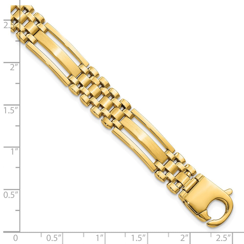 8.75 Zoll 14K Poliert und Satiniert 8.75 Zoll Herren Glieder Armband