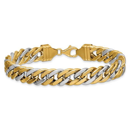 14K Bicolor 8 Zoll Panzer Glieder Armband
