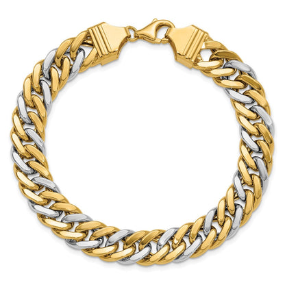 14K Bicolor 8 Zoll Panzer Glieder Armband