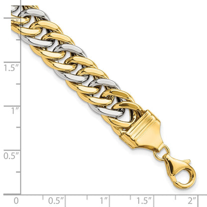 14K Bicolor 8 Zoll Panzer Glieder Armband