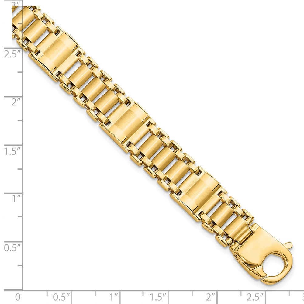 8.5 Zoll 14K Satiniert & Poliert Herren Glieder Armband
