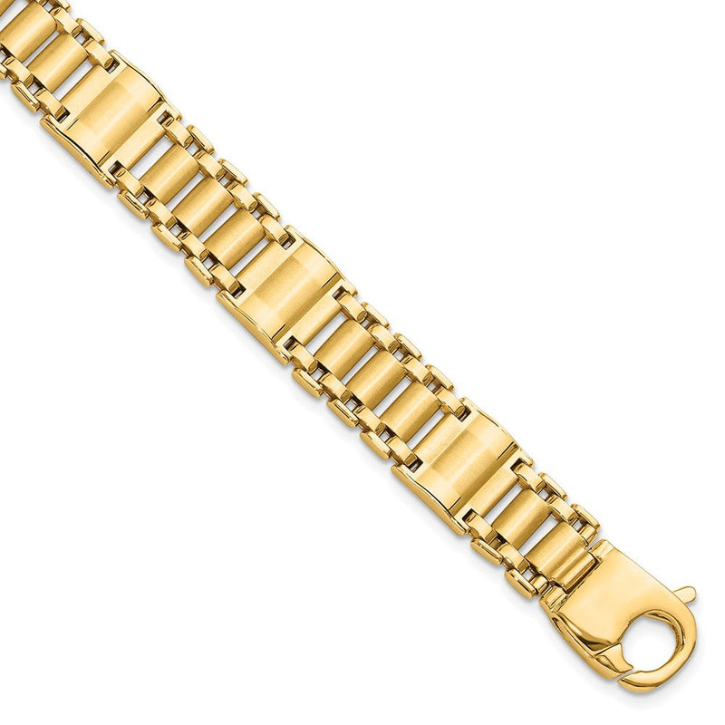 8.5 Zoll 14K Satiniert & Poliert Herren Glieder Armband