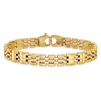 8.5 Zoll 14K Satiniert und Poliert Herren Glieder Armband