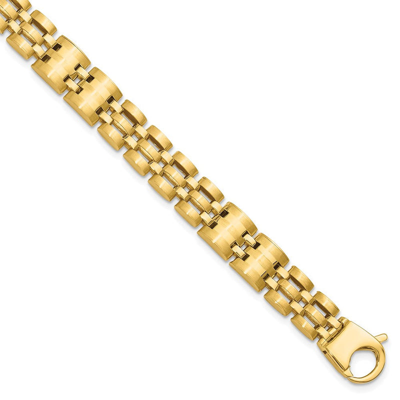 8.5 Zoll 14K Satiniert und Poliert Herren Glieder Armband