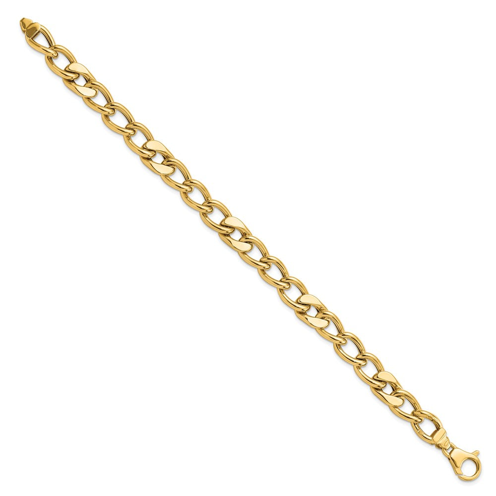 14K Gelbgold Poliert Fantasieglieder Herren Gliederarmband