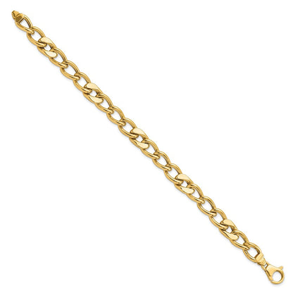 14K Gelbgold Poliert Fantasieglieder Herren Gliederarmband