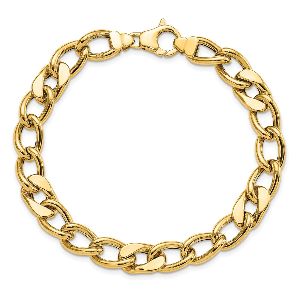 14K Gelbgold Poliert Fantasieglieder Herren Gliederarmband