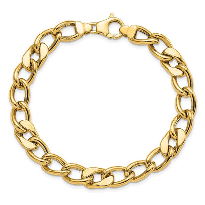 14K Gelbgold Poliert Fantasieglieder Herren Gliederarmband