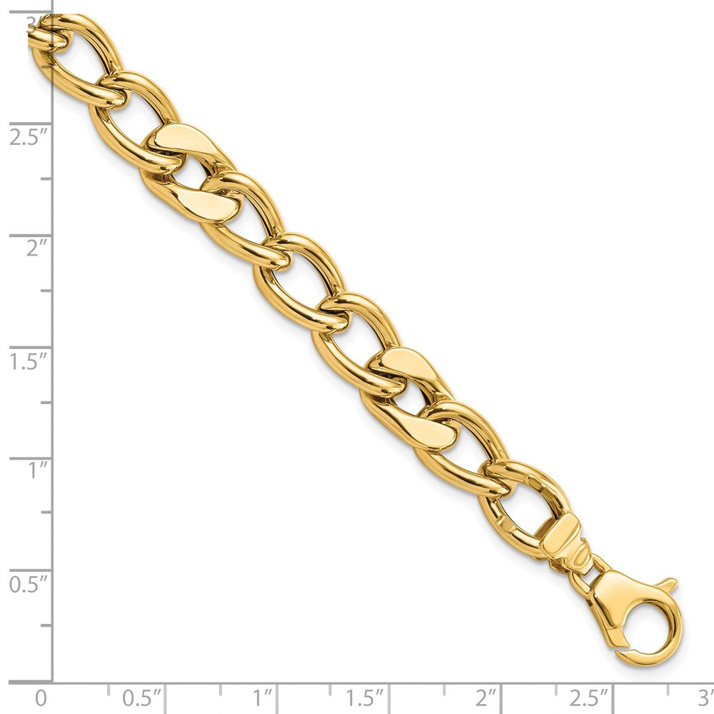 14K Gelbgold Poliert Fantasieglieder Herren Gliederarmband