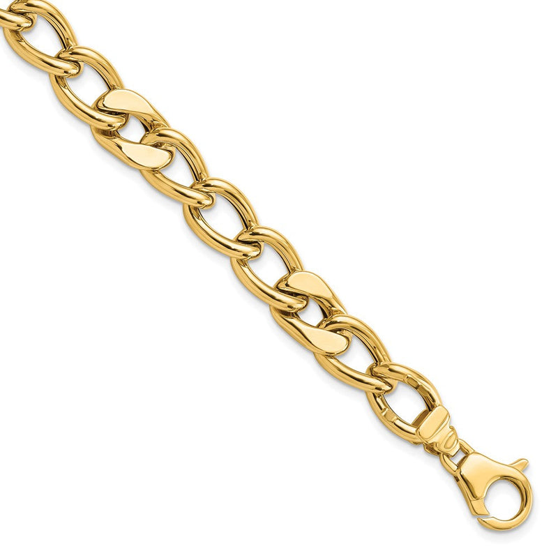 14K Gelbgold Poliert Fantasieglieder Herren Gliederarmband