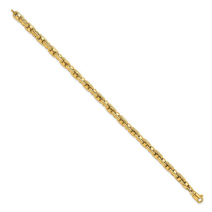 8.5 Zoll 14K Gelb Poliert Fantasieglieder Herren Armband