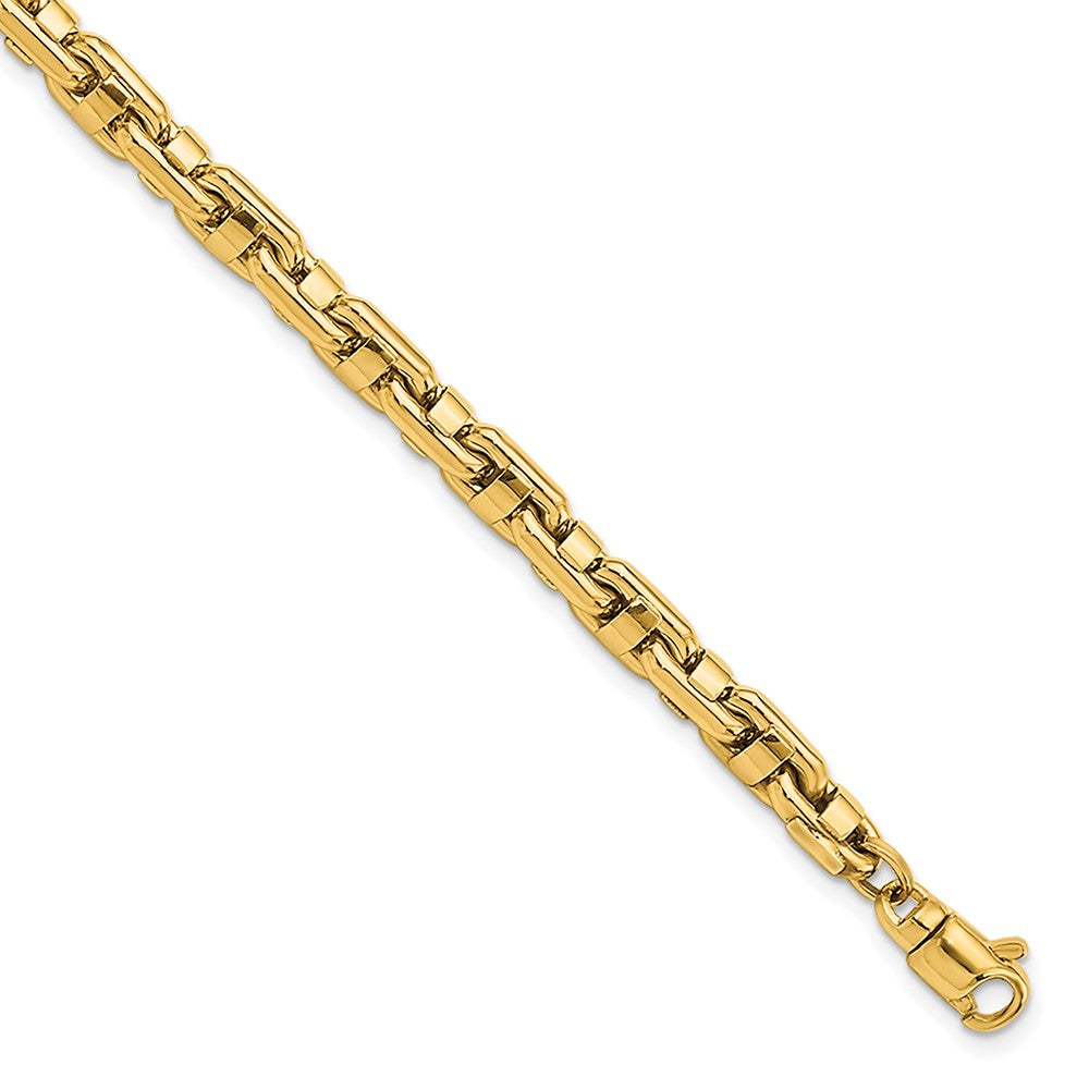 8.5 Zoll 14K Gelb Poliert Fantasieglieder Herren Armband