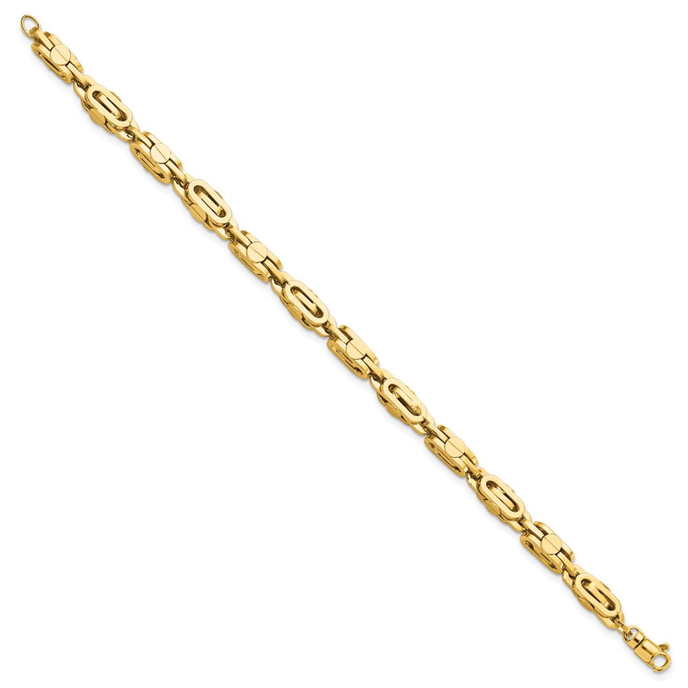8.5 Zoll 14K Gelb Poliert Fantasieglieder Herren Armband