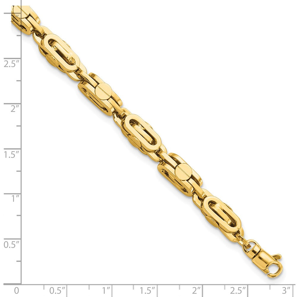 8.5 Zoll 14K Gelb Poliert Fantasieglieder Herren Armband