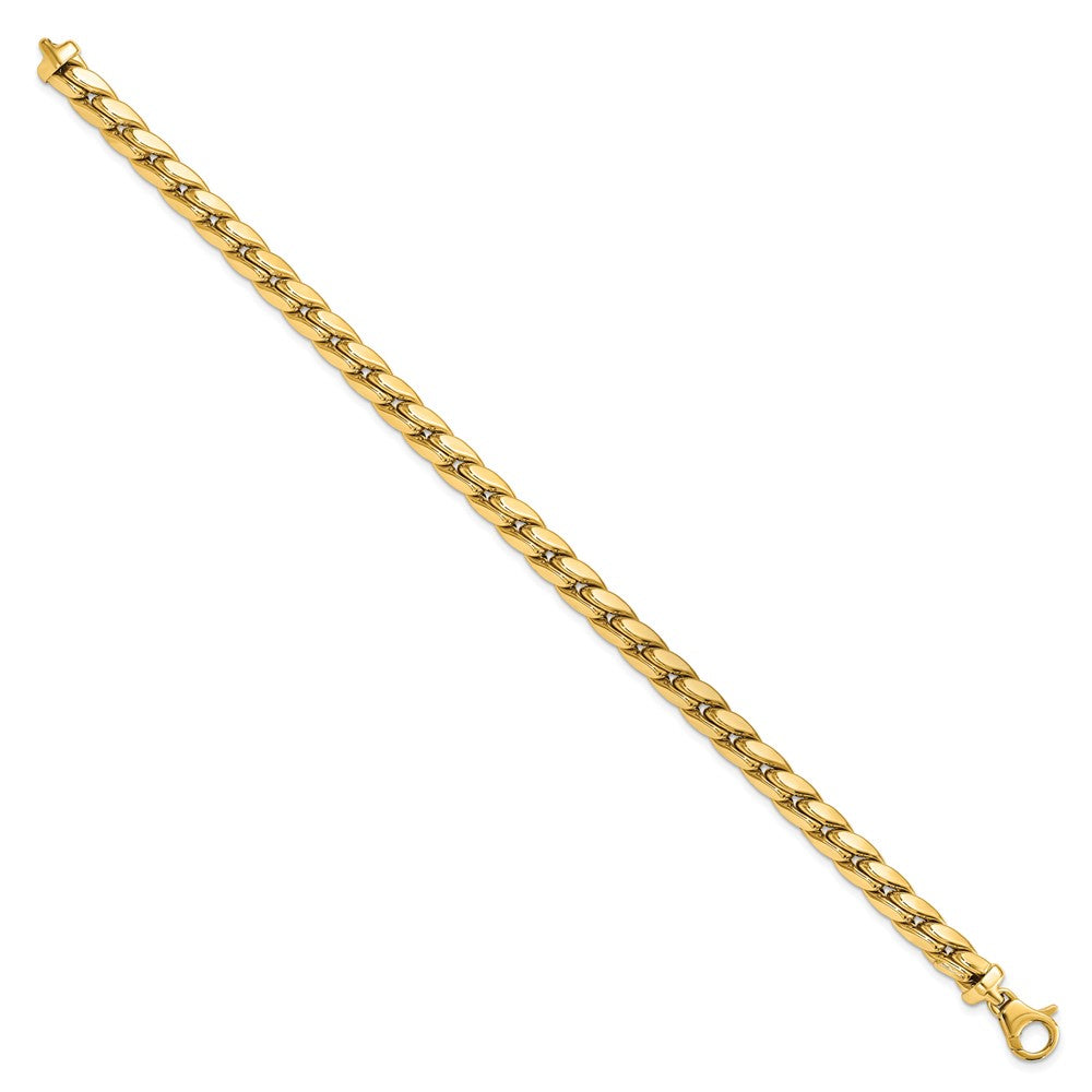 8.5 Zoll 14K Poliert Fantasieglieder Herren Armband
