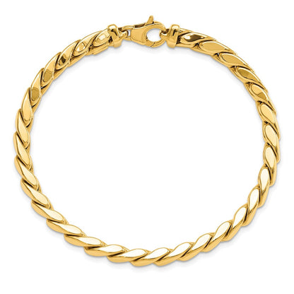 8.5 Zoll 14K Poliert Fantasieglieder Herren Armband