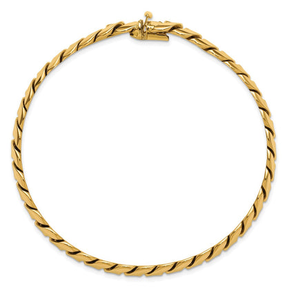 14K Gelbgold Poliert Fantasieglieder Herren Gliederarmband