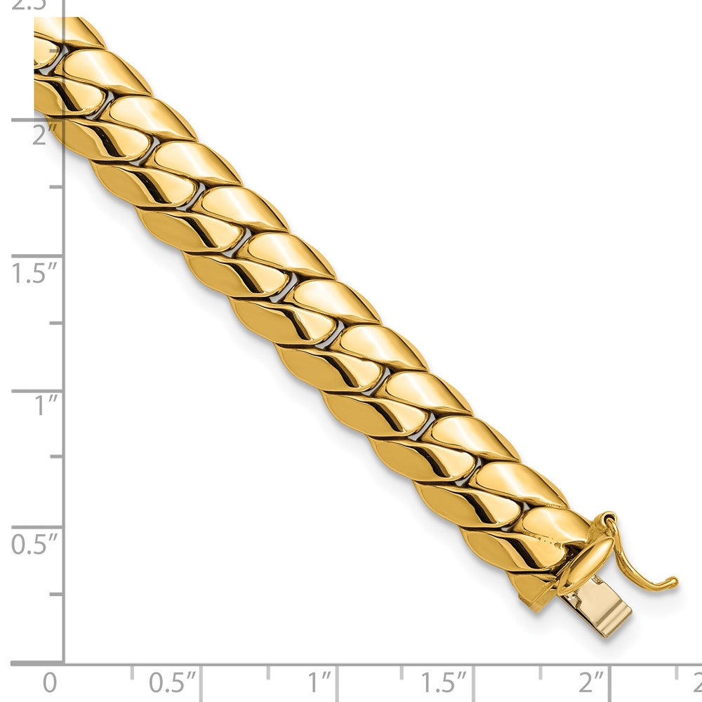 14K Gelbgold Poliert Fantasieglieder Herren Gliederarmband
