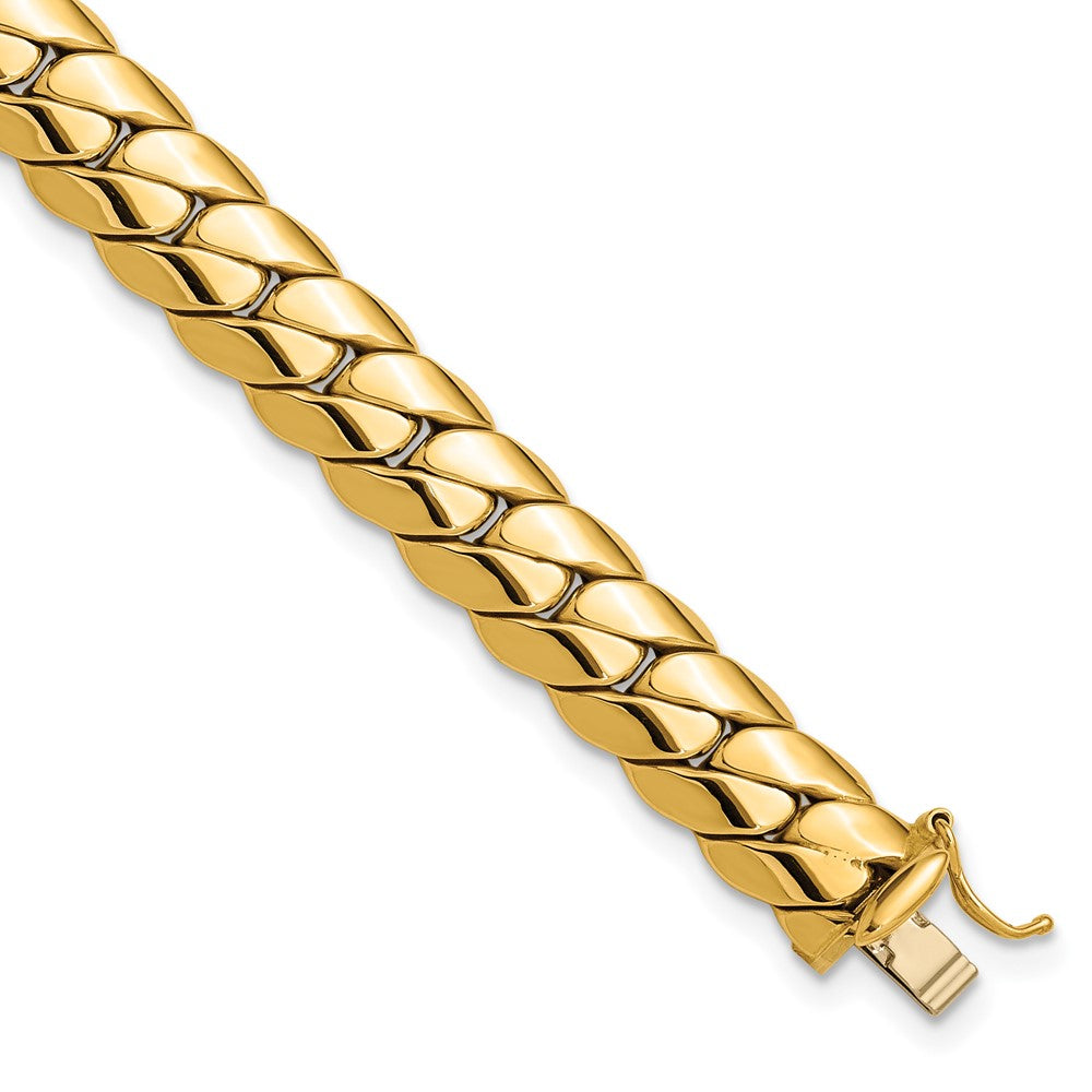 14K Gelbgold Poliert Fantasieglieder Herren Gliederarmband