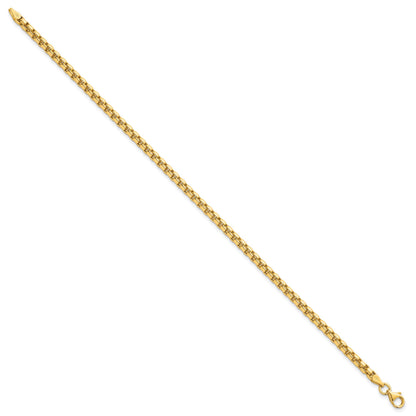 14K Gelbgold Poliert 3.5mm Abgerundet Venezianer Kette Herren Armband