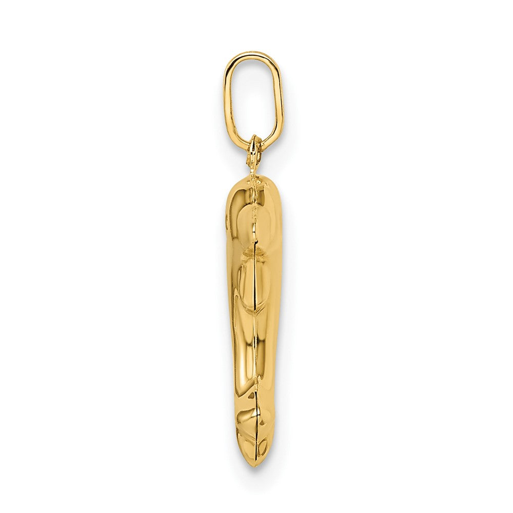 14K Gelbgold 14K Poliert 3-d Delfin Anhänger