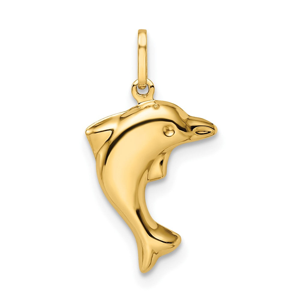 14K Gelbgold 14K Poliert 3-d Delfin Anhänger
