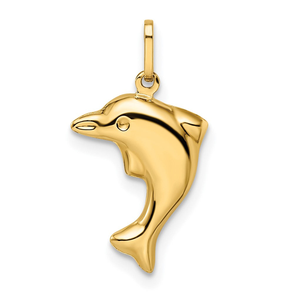 14K Gelbgold 14K Poliert 3-d Delfin Anhänger