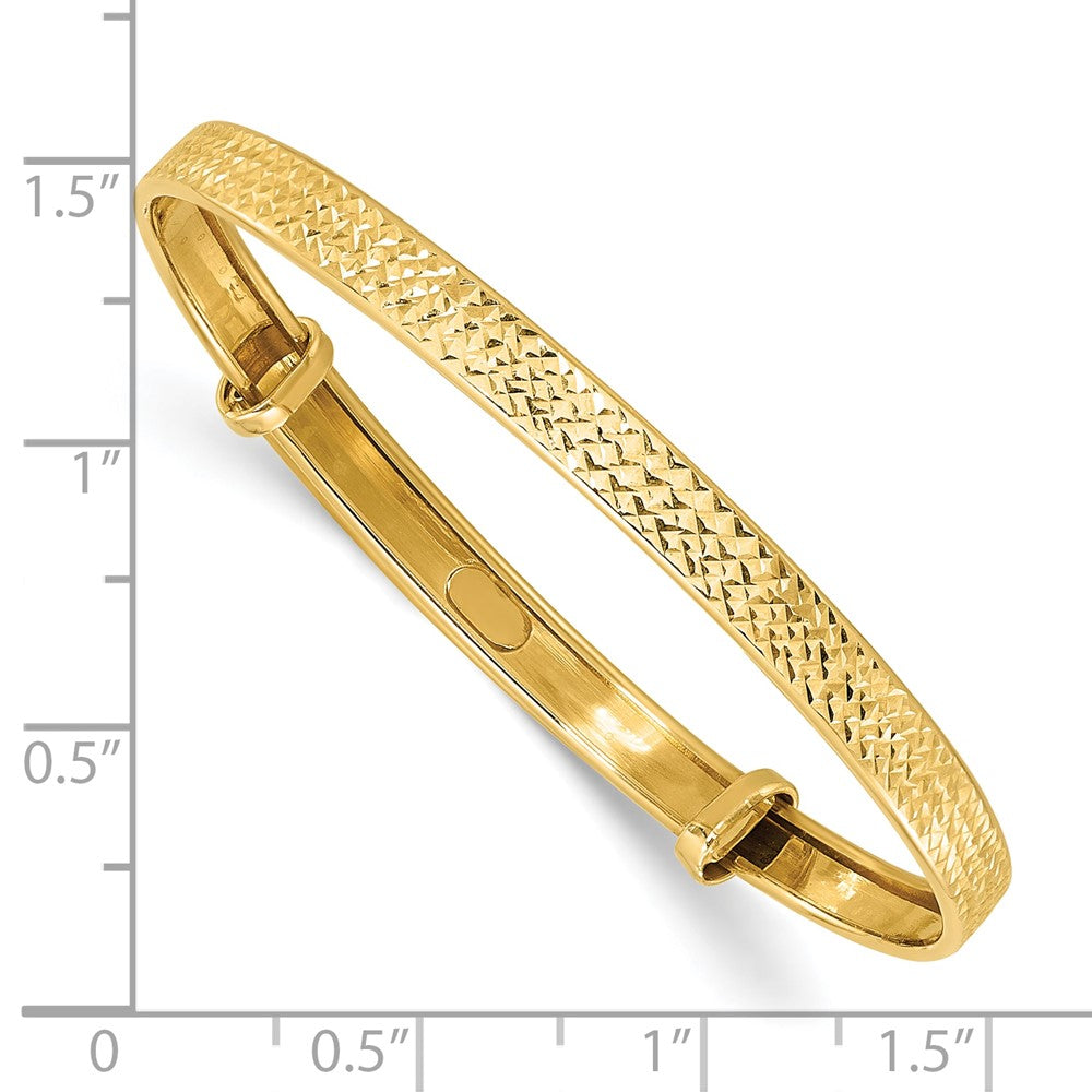 14K Gelbgold Poliert Diamantiert Flexibel Baby Armreif