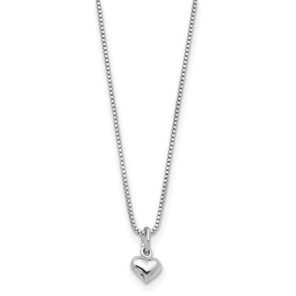 Sterlingsilber 14 Zoll Gewölbt Herz Halskette mit Rosa Geschenk Pouch