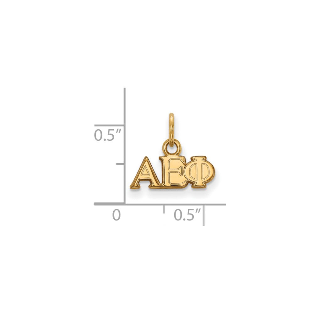 Vergoldet Sterlingsilber Logoart Alpha Epsilon Phi Sorority Greek Buchstaben Extra Klein Anhänger