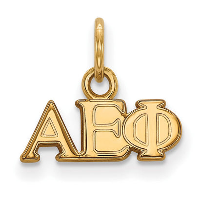 Vergoldet Sterlingsilber Logoart Alpha Epsilon Phi Sorority Greek Buchstaben Extra Klein Anhänger