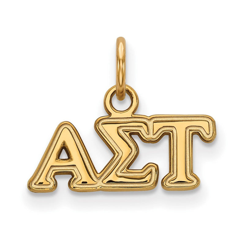Vergoldet Sterlingsilber Logoart Alpha Sigma Tau Sorority Greek Buchstaben Extra Klein Anhänger