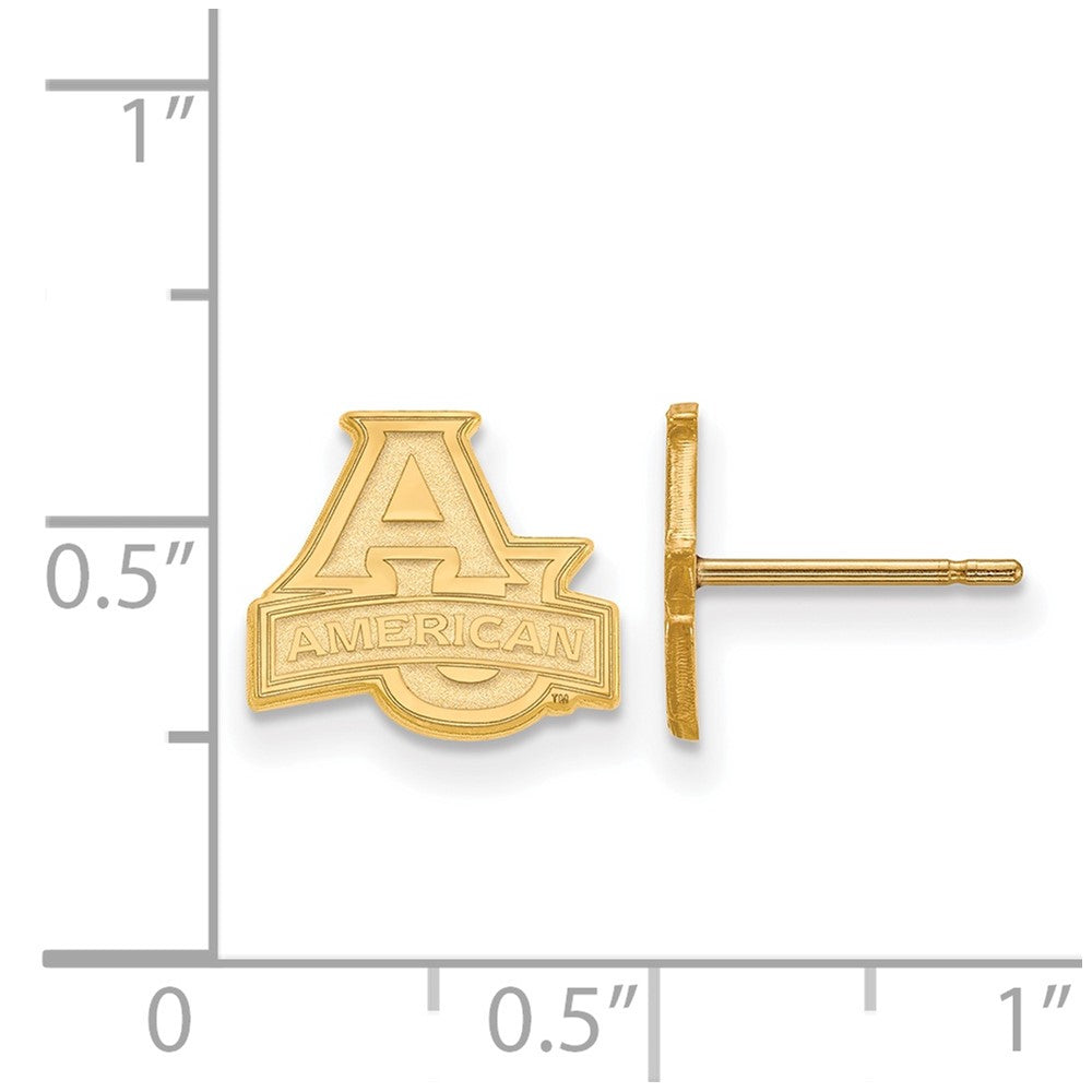 Vergoldet Sterlingsilber Logoart American University Extra Klein Ohrstecker