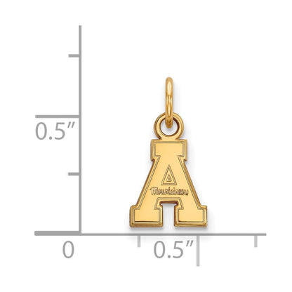 10K Gelbgold Logoart Appalachian State University Extra Klein Anhänger